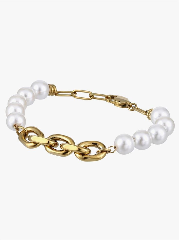 Pearl & Gold-Tone Fusion Bracelet